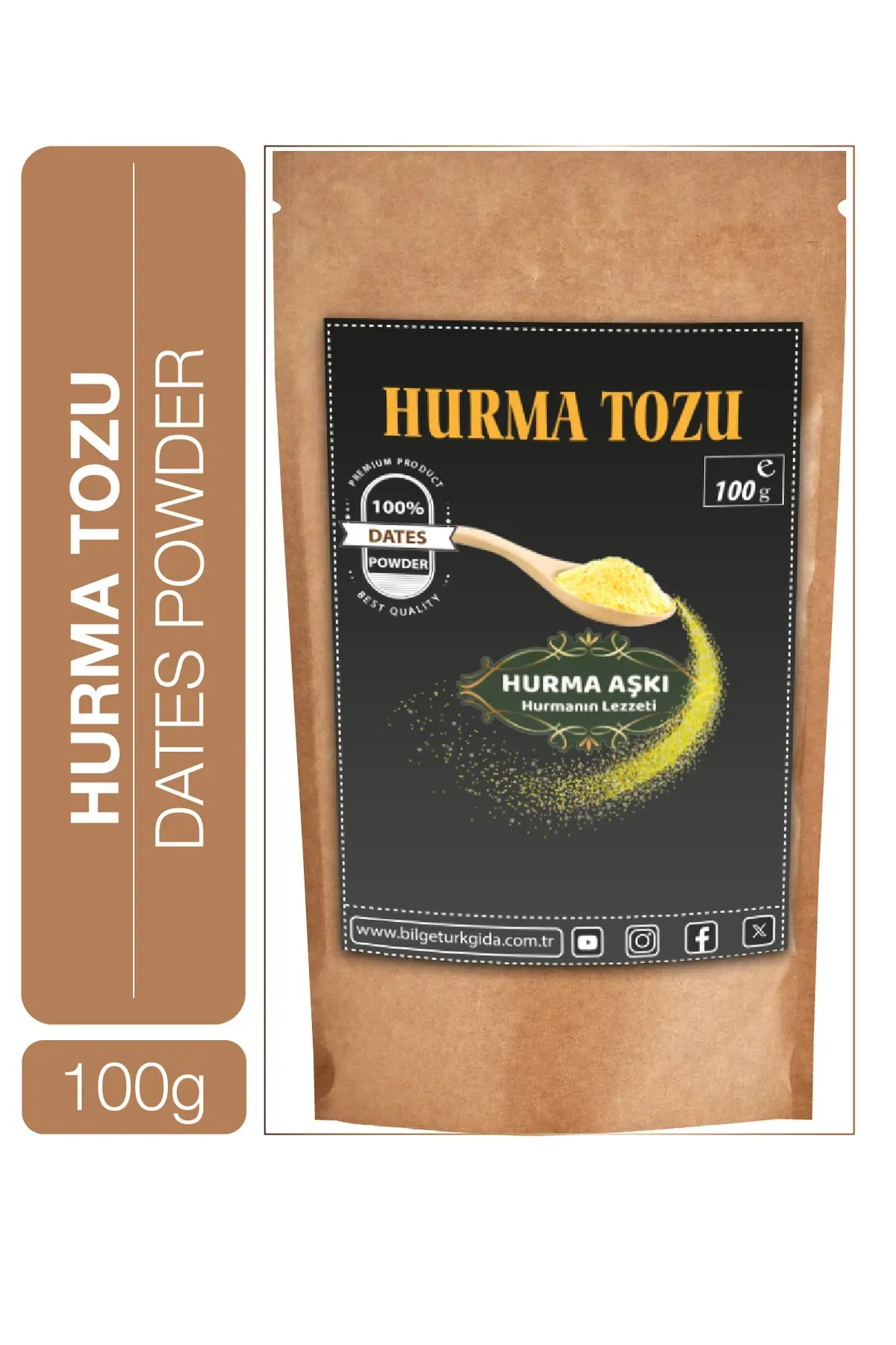 Hurma Tozu – Doğal ve Katkısız Tatlandırıcı - 100 Gr