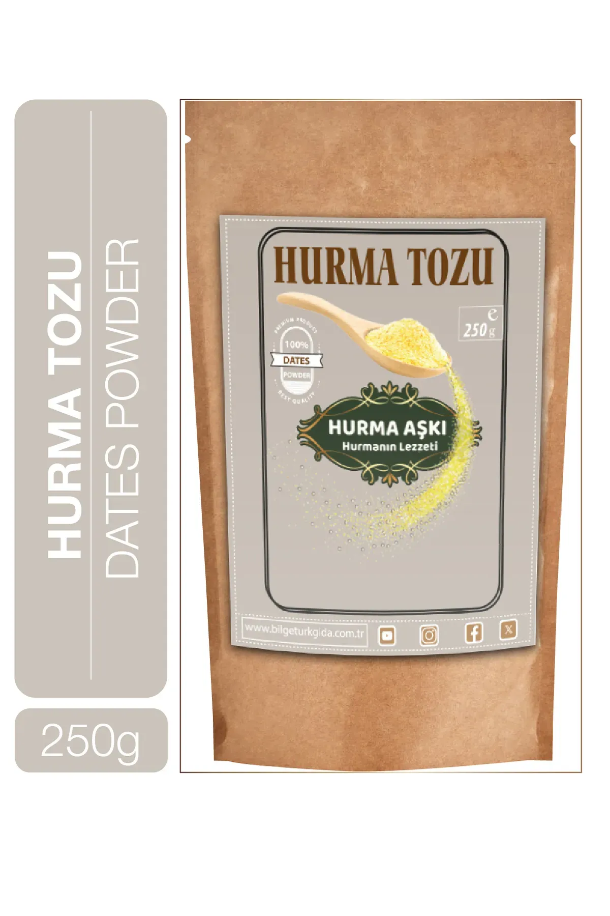 Hurma Tozu – Doğal ve Katkısız Tatlandırıcı - 250 Gr
