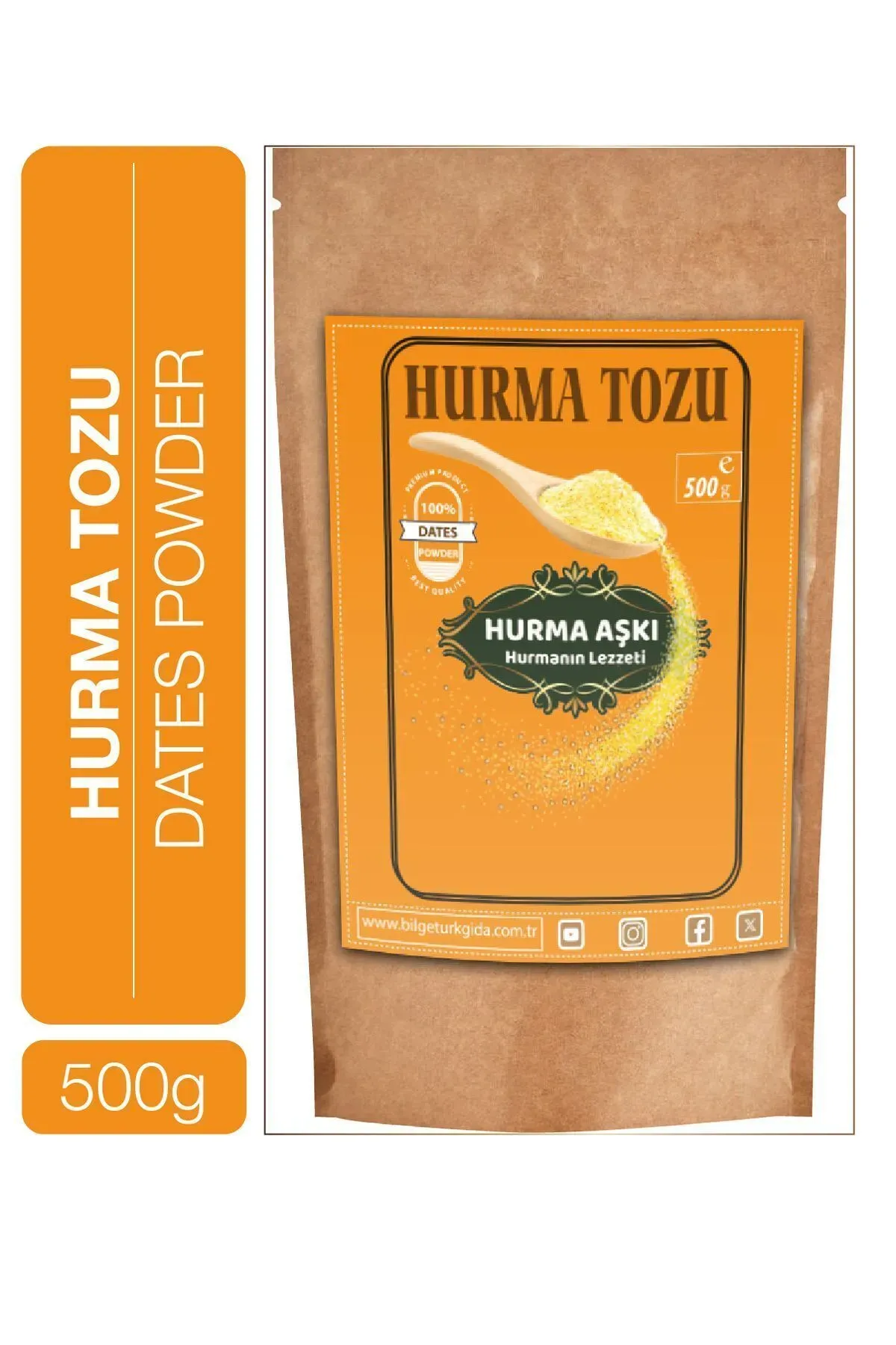 Hurma Tozu – Doğal ve Katkısız Tatlandırıcı - 500 Gr