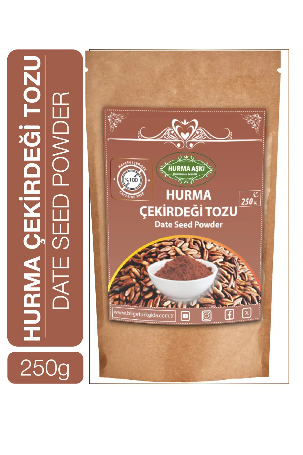 Hurma Çekirdeği Tozu – Katkısız, Doğal ve Şifalı - 250 Gr